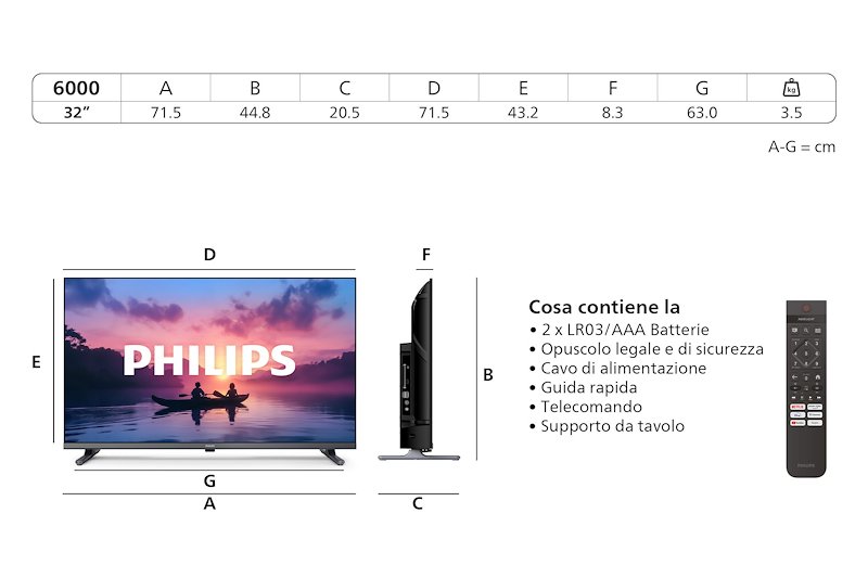 Philips TV LED 32" 32pfs6000/12 black