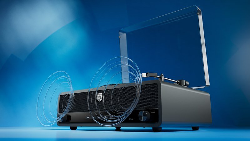 Philips Giradischi all-in-one Bluetooth Tav3000b/10 Black