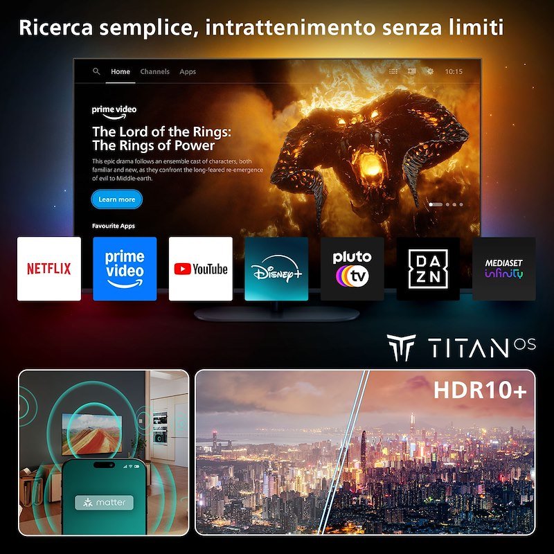Philips Tv Led 65'' 65pus7000/12 Serie 7000 4K Ultra HD Nero