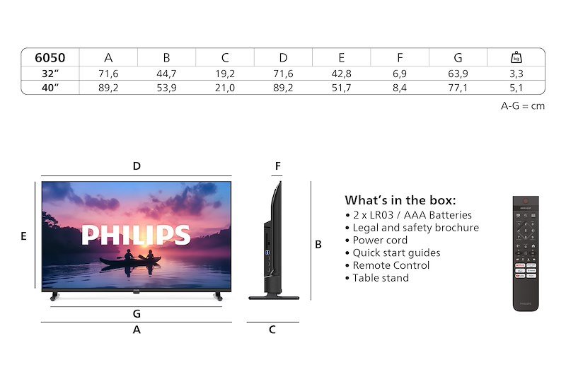 Philips Smart TV LED FHD 40" 40PFS6050/12 black
