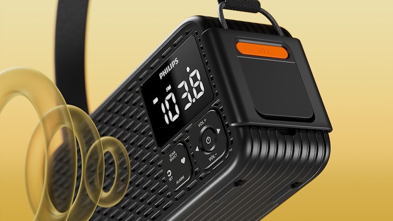 Philips Radio Analogica di Emergenza con Display Digitale Tar3500/00 Black