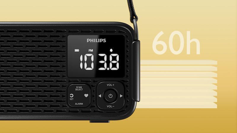 Philips Radio Analogica di Emergenza con Display Digitale Tar3500/00 Black