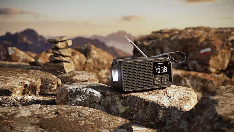 Philips Radio Analogica di Emergenza con Display Digitale Tar3500/00 Black