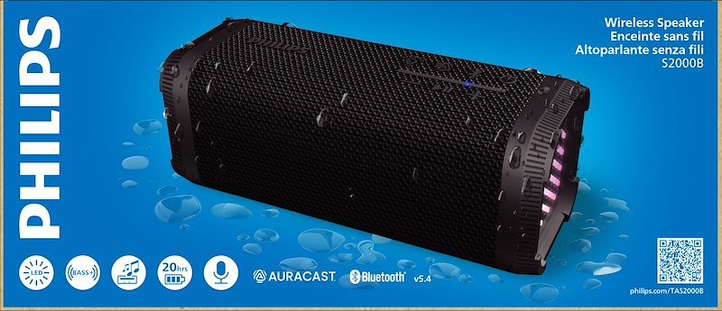 Philips Bluetooth Speaker Tas2000bk/00