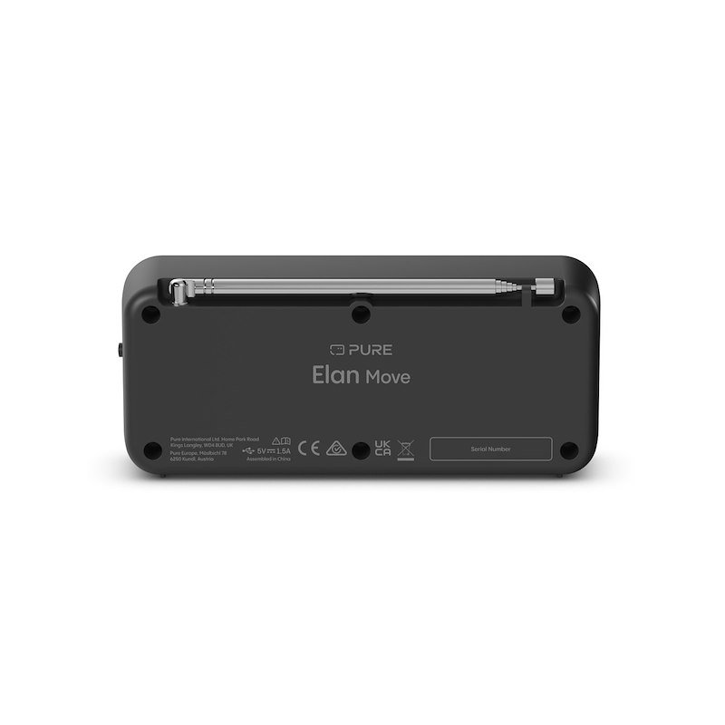 Pure Radio portatile DAB+ e FM con Bluetooth Elan One Black