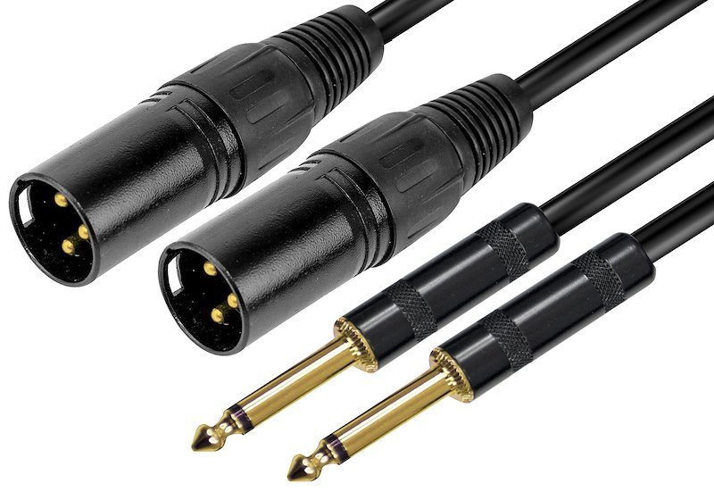 Karma Cavo audio 2 x XLR M / 2 x 6.3mm jack mono Rdm C103 Nero