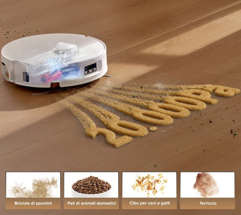 Roborock Robot Aspirapolvere lavapavimenti Qrevo Curv 2 FlowX Bianco