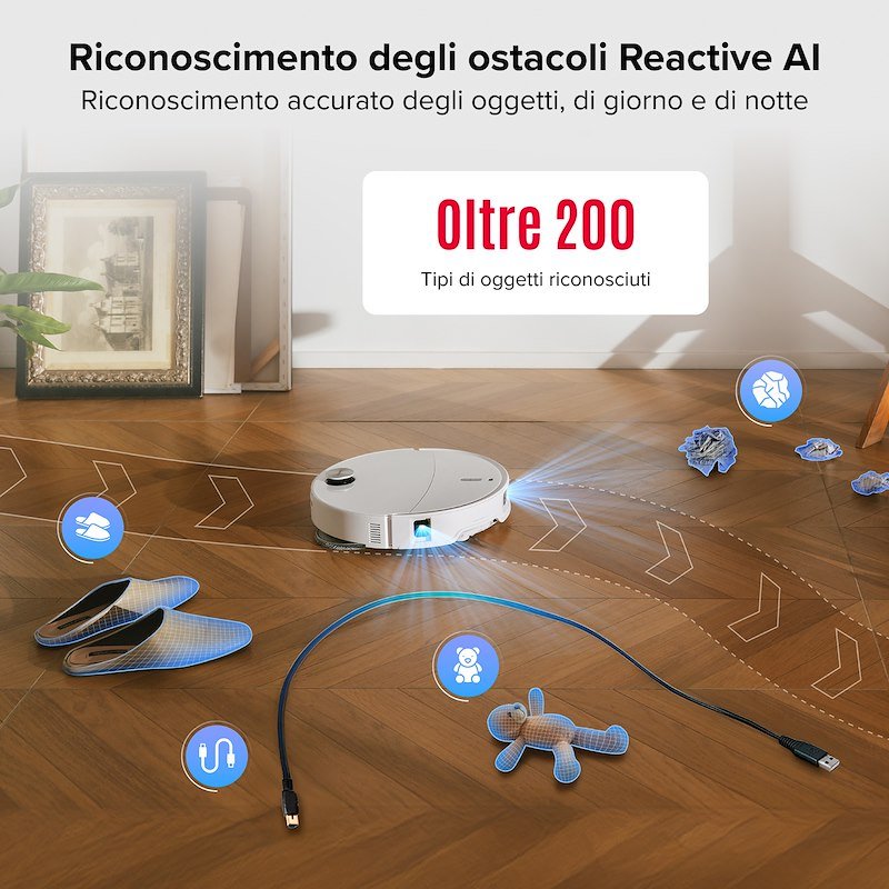 Roborock Robot Vacuum Cleaner Qrevo Edge 2 Pro bianco