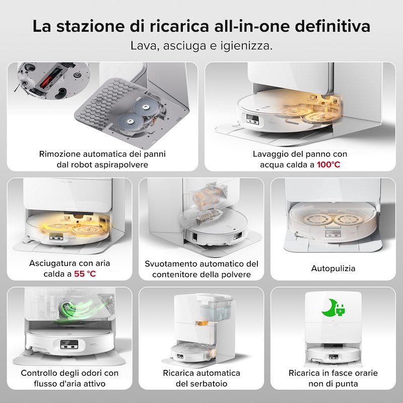 Roborock Robot Vacuum Cleaner Qrevo Edge 2 Pro bianco