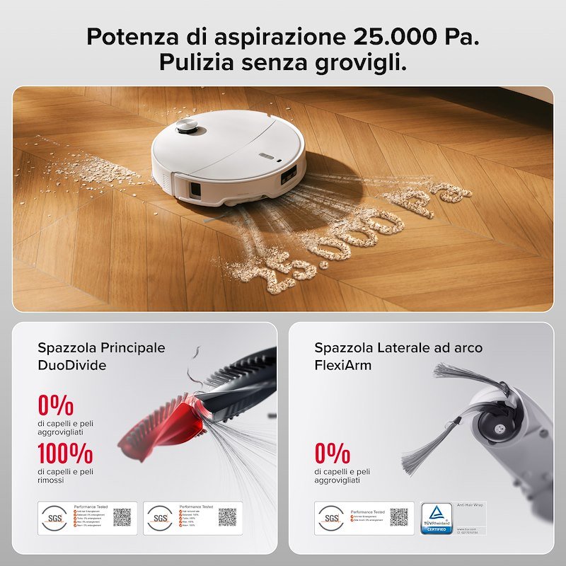Roborock Robot Vacuum Cleaner Qrevo Edge 2 Pro bianco