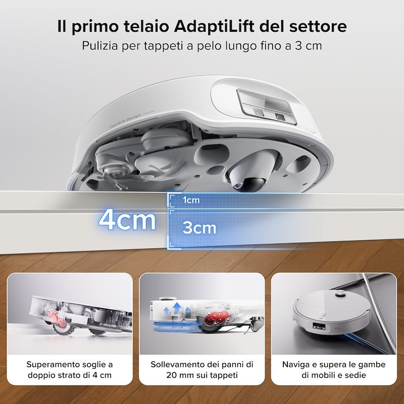 Roborock Robot Vacuum Cleaner Qrevo Edge 2 Pro bianco
