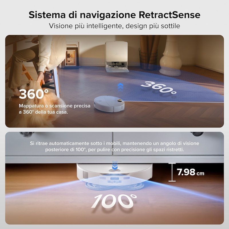 Roborock Robot Vacuum Cleaner Qrevo Edge 2 Pro bianco