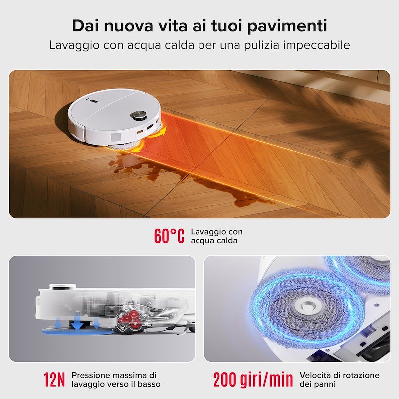 Roborock Robot Vacuum Cleaner Qrevo Edge 2 Pro bianco