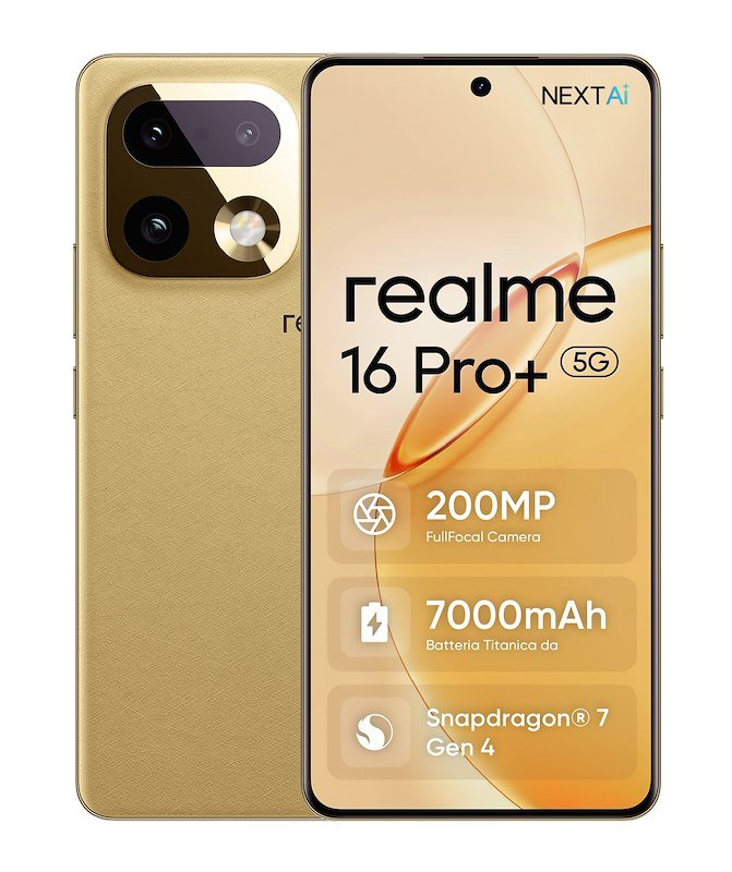 Realme Smartphone 16 Pro+ 5g 12/ 512GB Master Gold