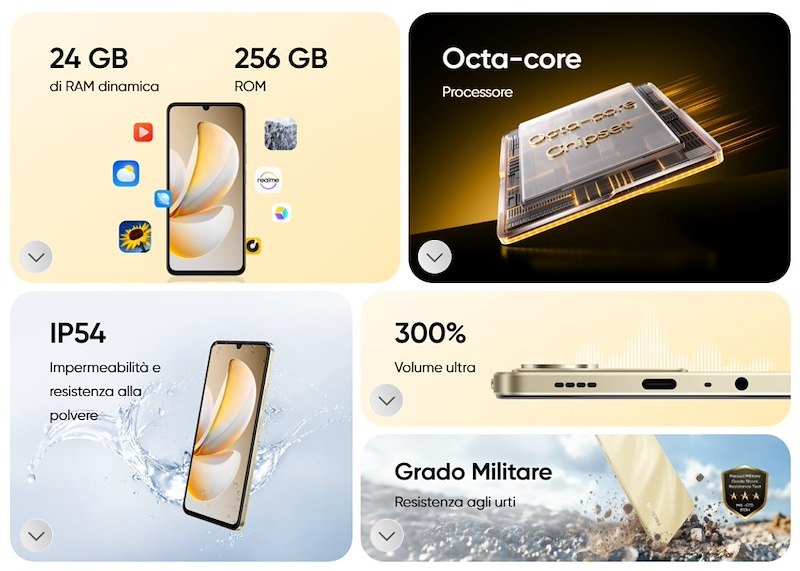 Realme Smartphone Note 70t 4/256gb Beach Gold +TechLife Buds