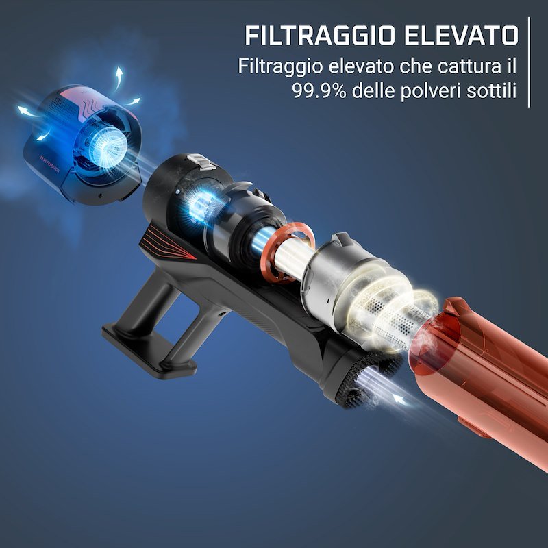 Rowenta Scopa Elettrica Rh1872 4 in 1 Rosso