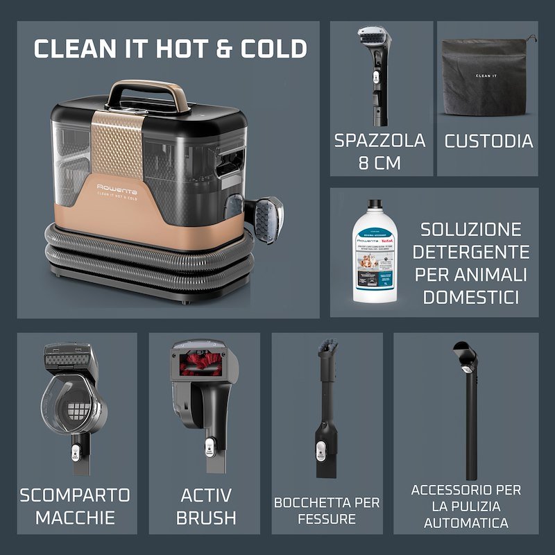 Rowenta Lavatappeti Clean It Hot & Cold IN7021