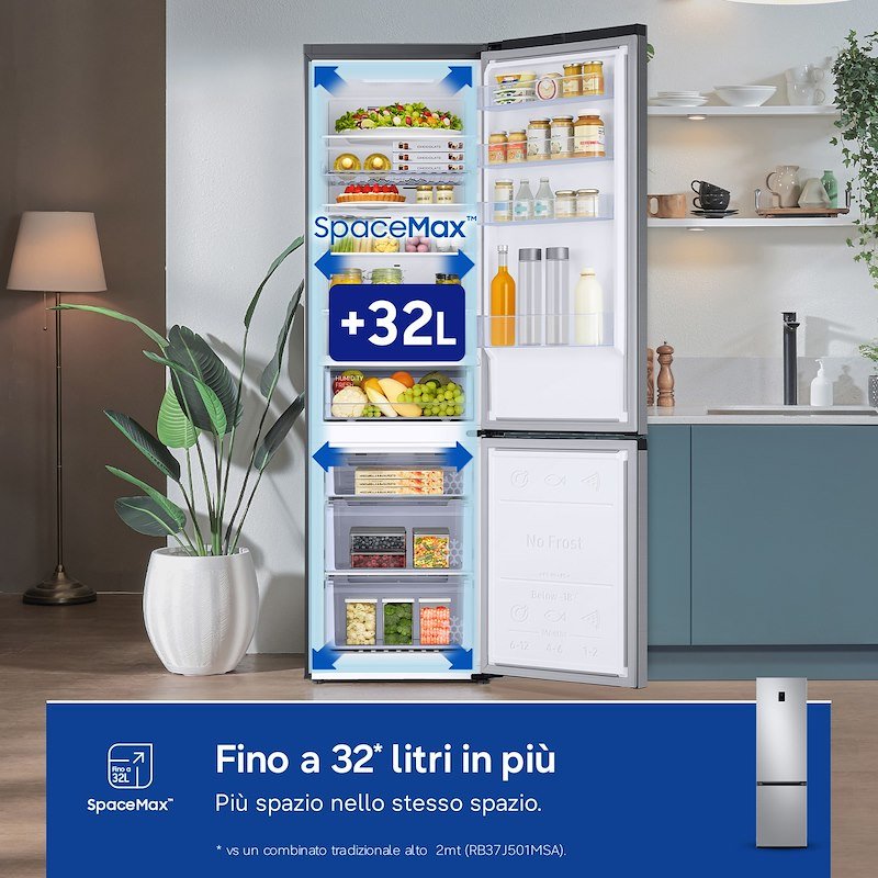 Frigorifero Combinato Samsung EcoFlex AI 2m 390L RB38C672CSA