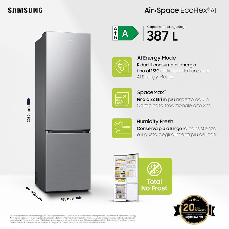 Samsung Frigorifero Combinato Rb38c607as9/ef