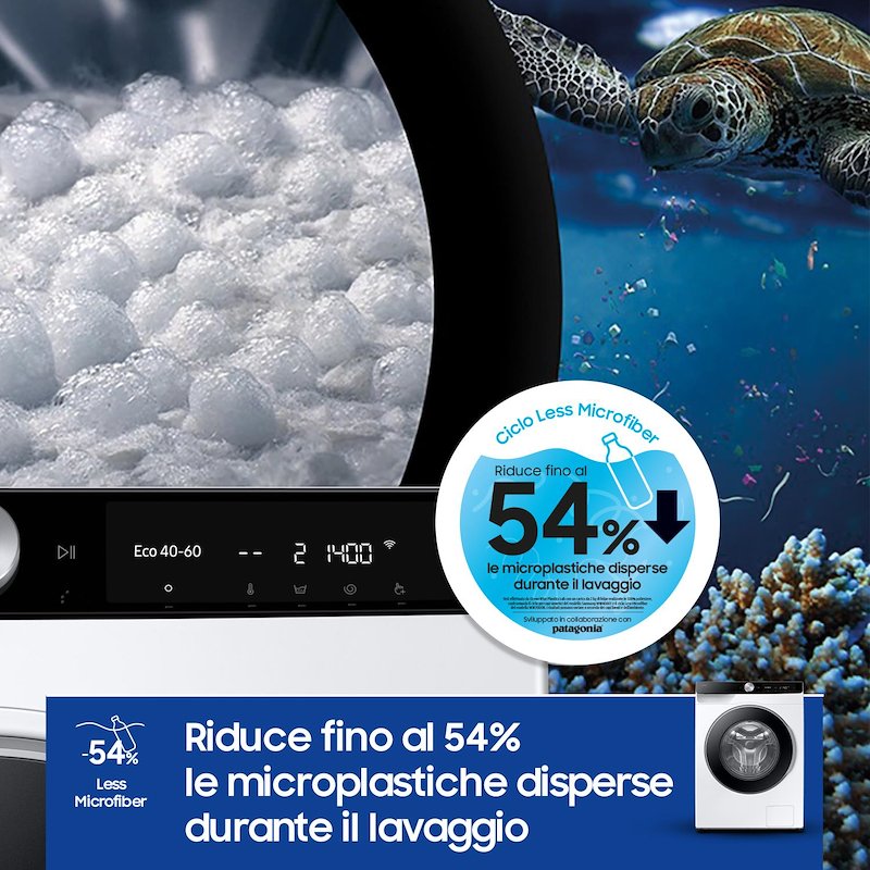 Samsung Lavatrice 9 kg Serie 6400D Ai WW90DG6U85LKU3 Bianco