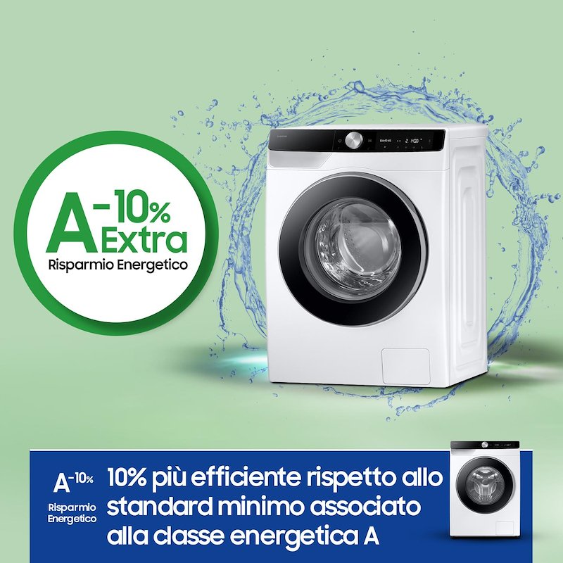 Samsung Lavatrice 9 kg Serie 6400D Ai WW90DG6U85LKU3 Bianco