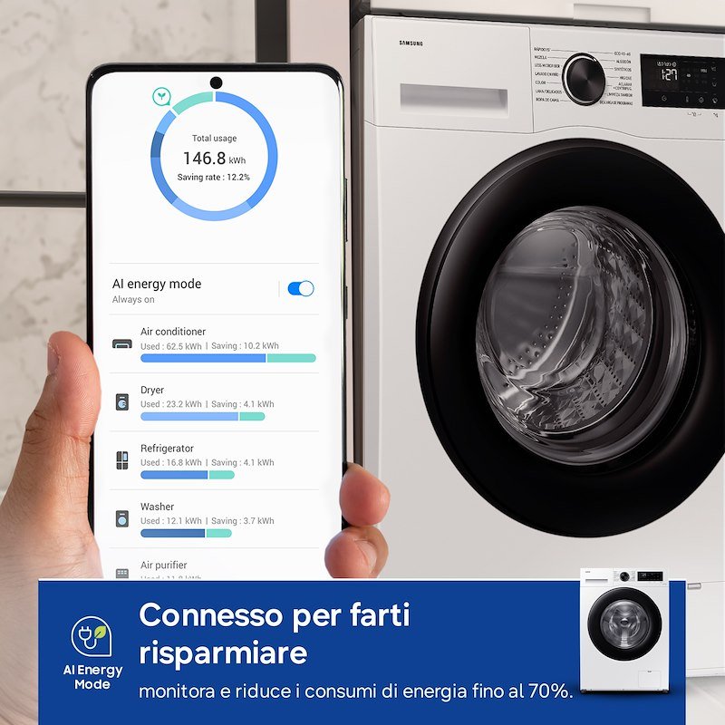 Samsung Lavatrice Serie 5000C Ww90cgc04daeet bianca