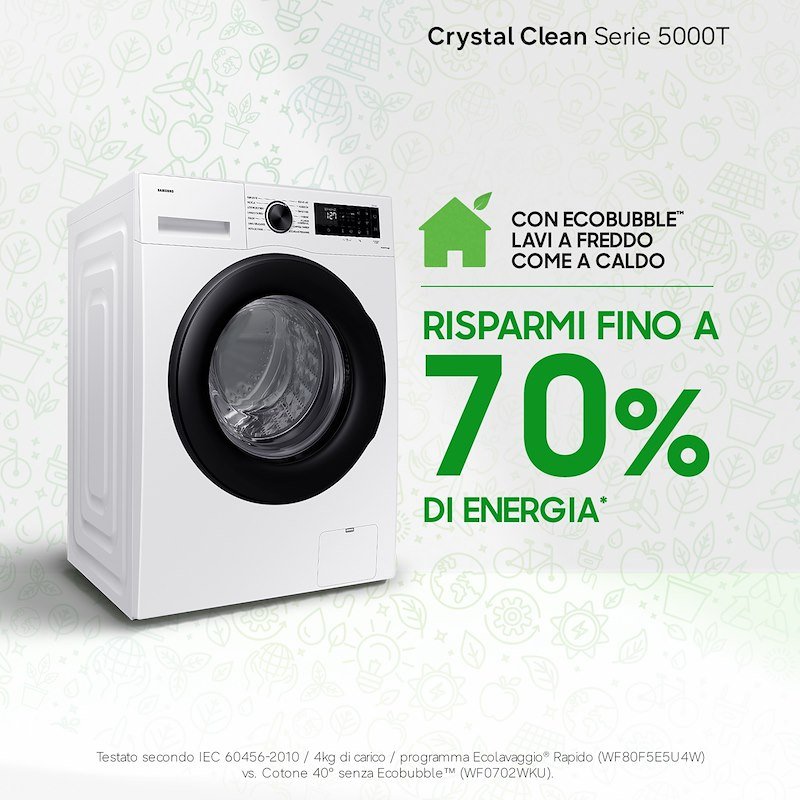 Samsung Lavatrice Serie 5000C Ww90cgc04daeet bianca