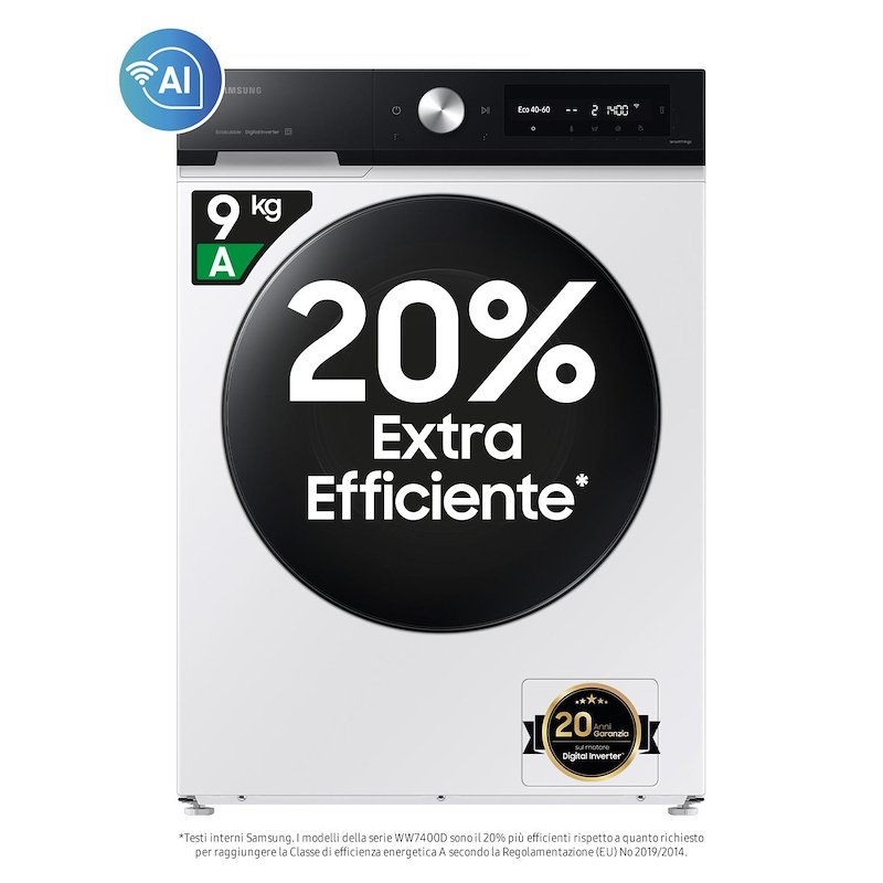 Samsung Lavatrice 9 Kg Ww90db7u94geu3 Bianco