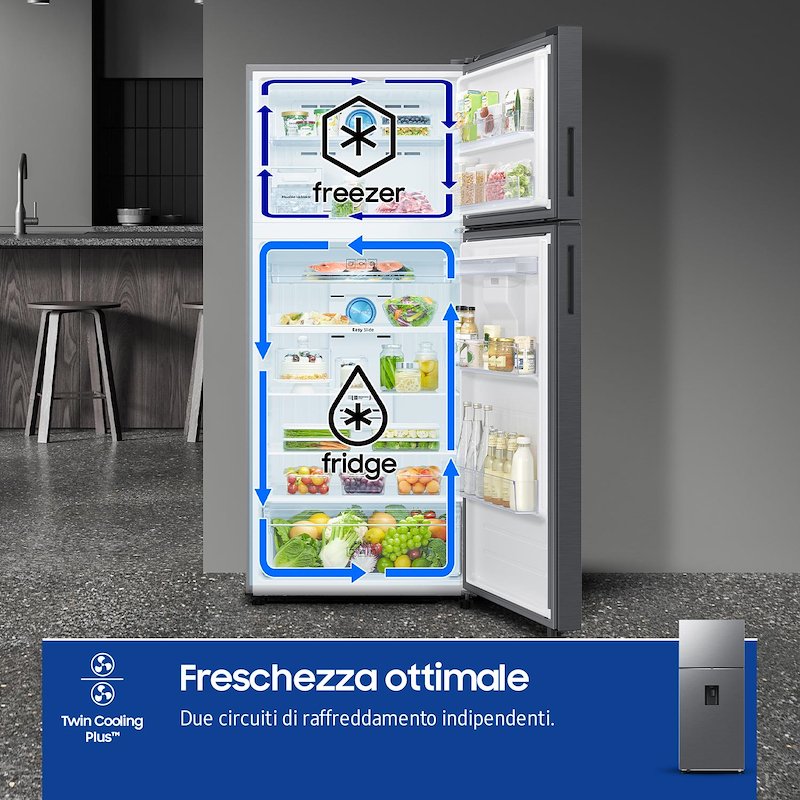 Samsung Frigorifero Combinato 402L RT53DG7B14S9EF Metal Inox