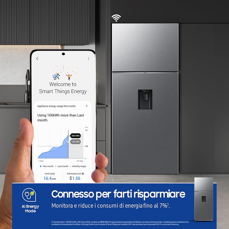 Samsung Frigorifero Combinato 402L RT53DG7B14S9EF Metal Inox