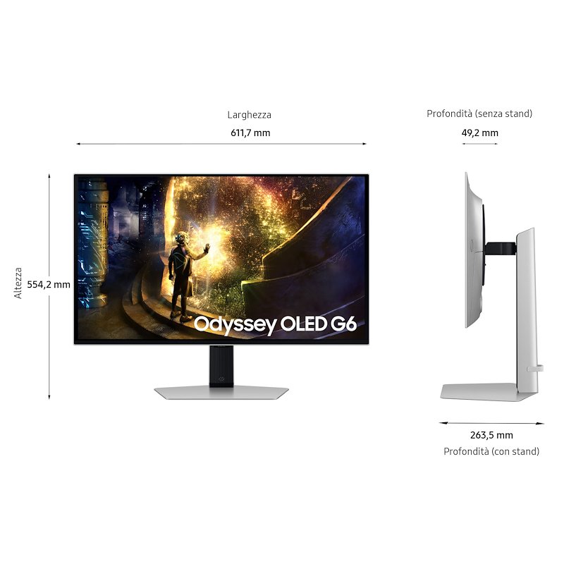 Samsung Monitor OLED 27"LS27DG610SUXEN Argento