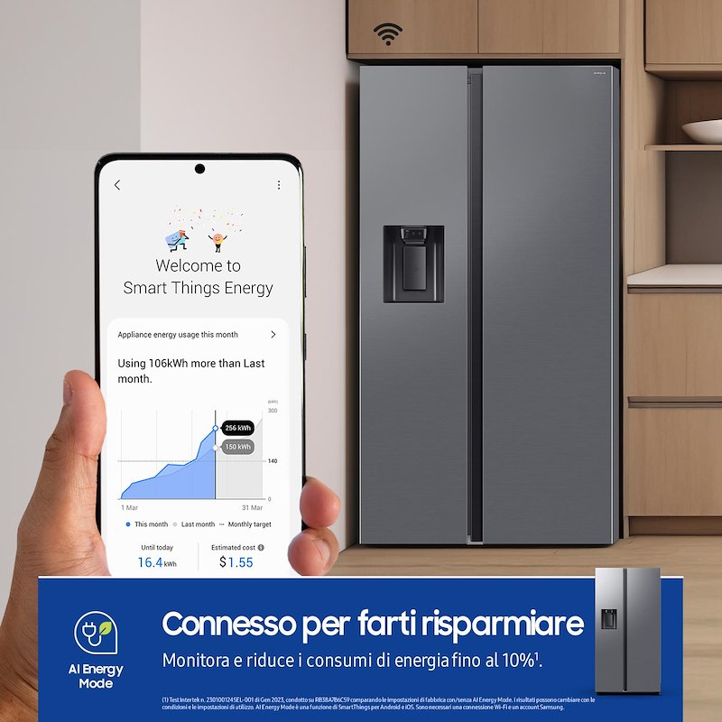 Samsung Frigorifero Americano RS70F65KETEF Inox