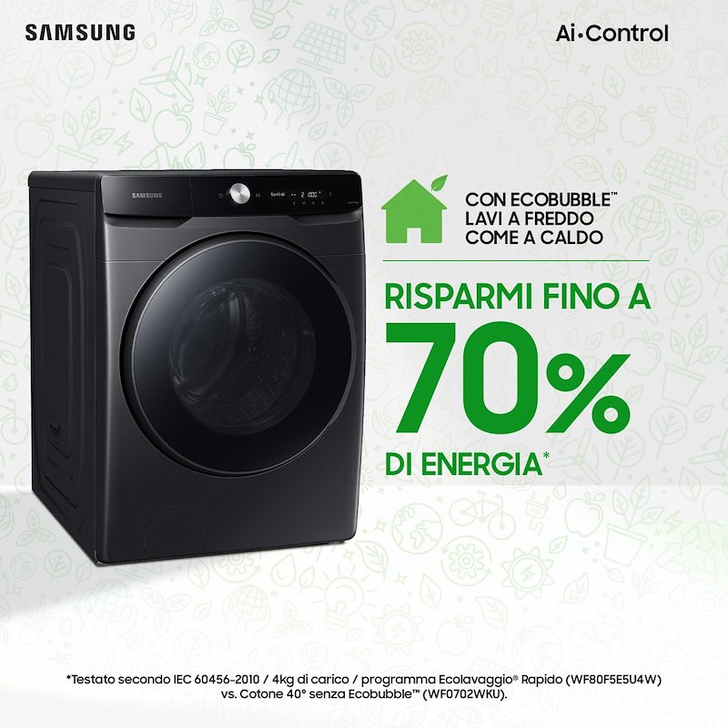 Samsung Lavatrice 20 Kg Wf20dg8650bvu3 Nero