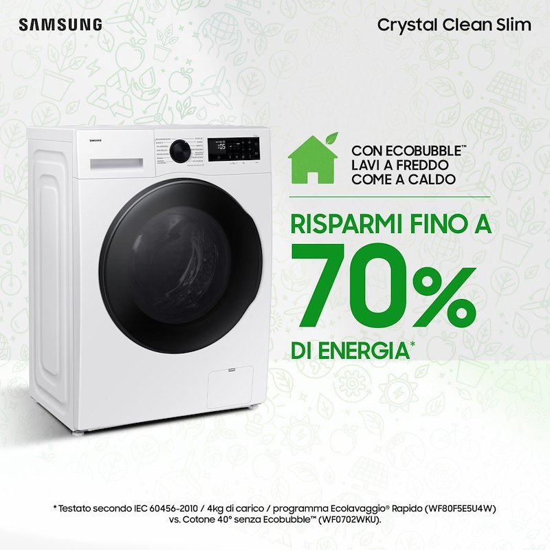 Samsung Lavasciuga 9/5 Kg Crystal Clean Slim Wd90dg5g34beet