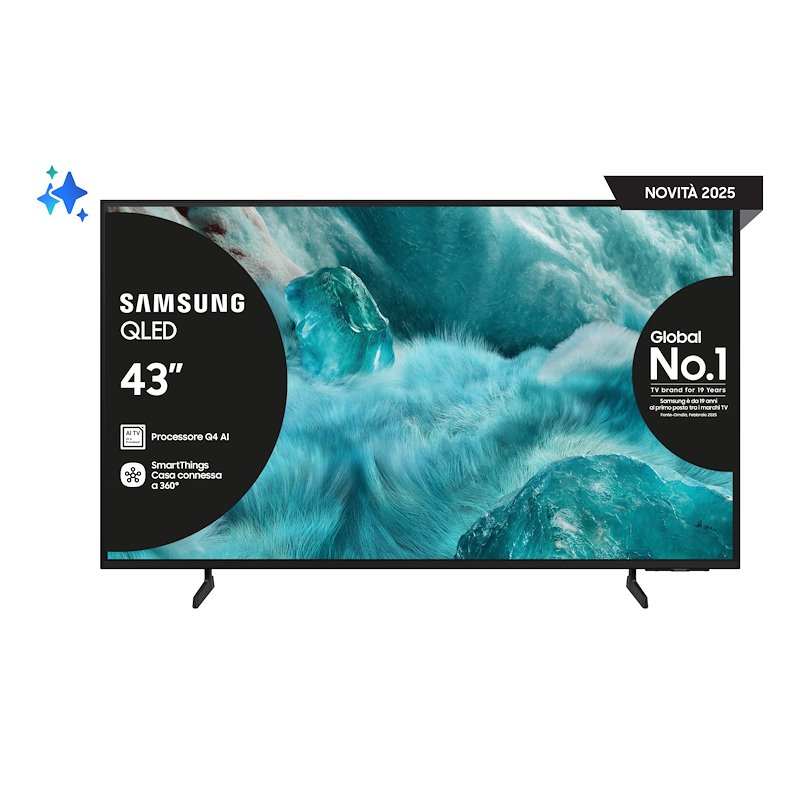 Samsung TV Qled 43" Qe43q7faauxzt Black