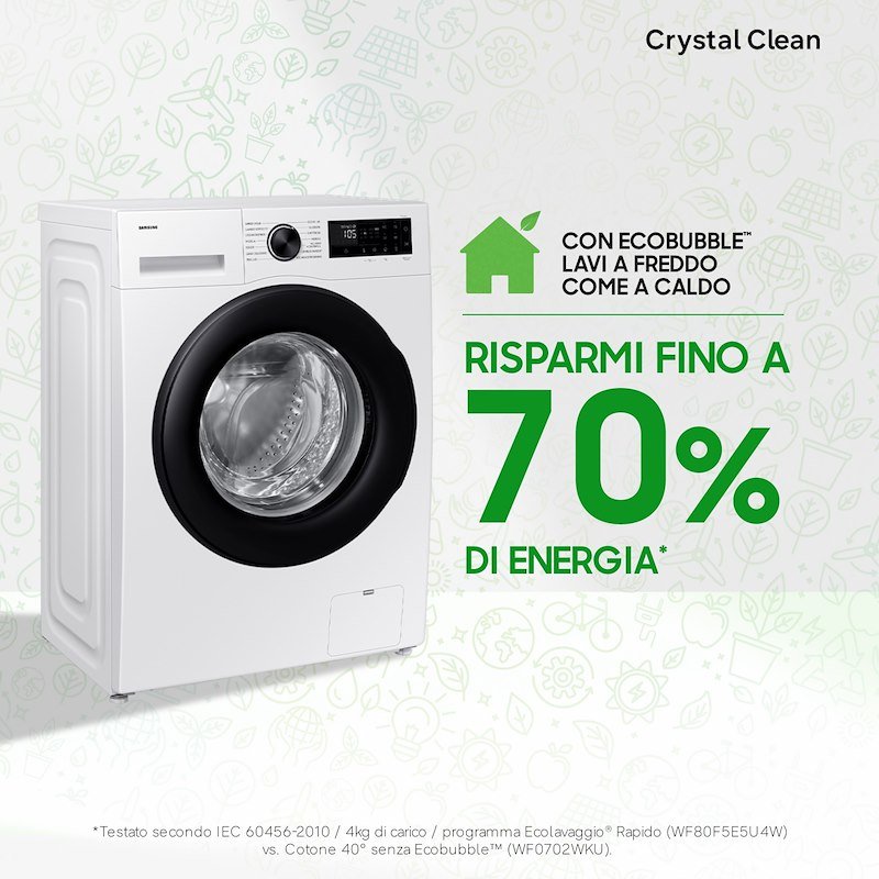 Samsung Lavatrice 9kg Ww90dg5g34aeet bianca