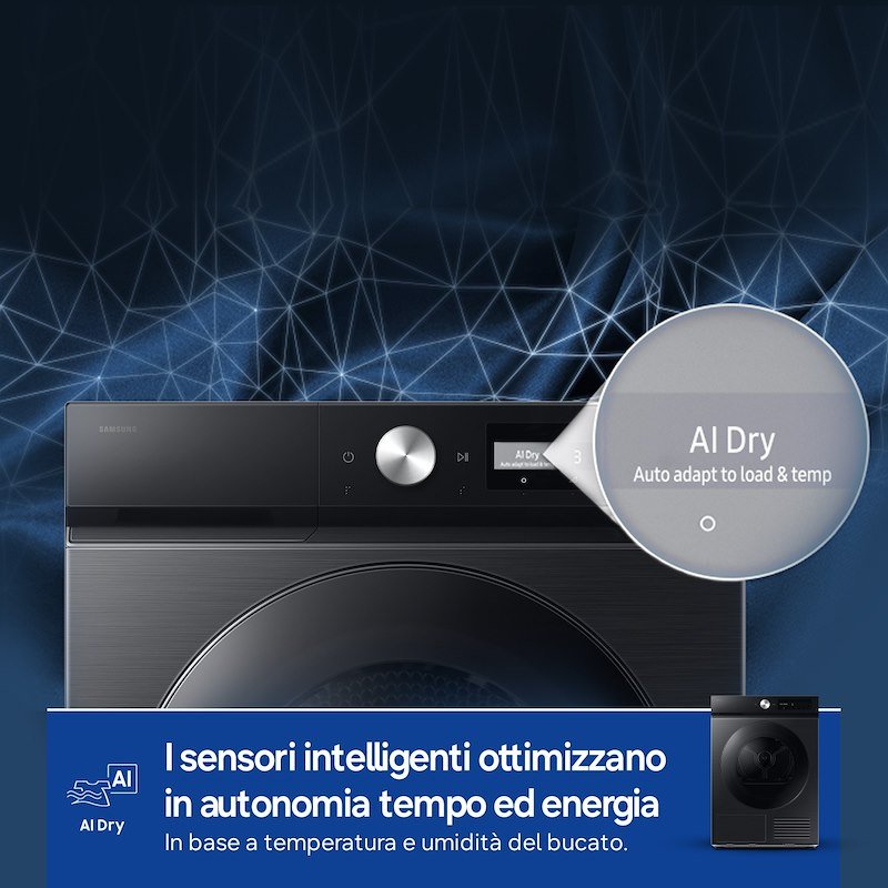 Samsung Asciugatrice 9Kg Dv90db7845gbu3 Nero