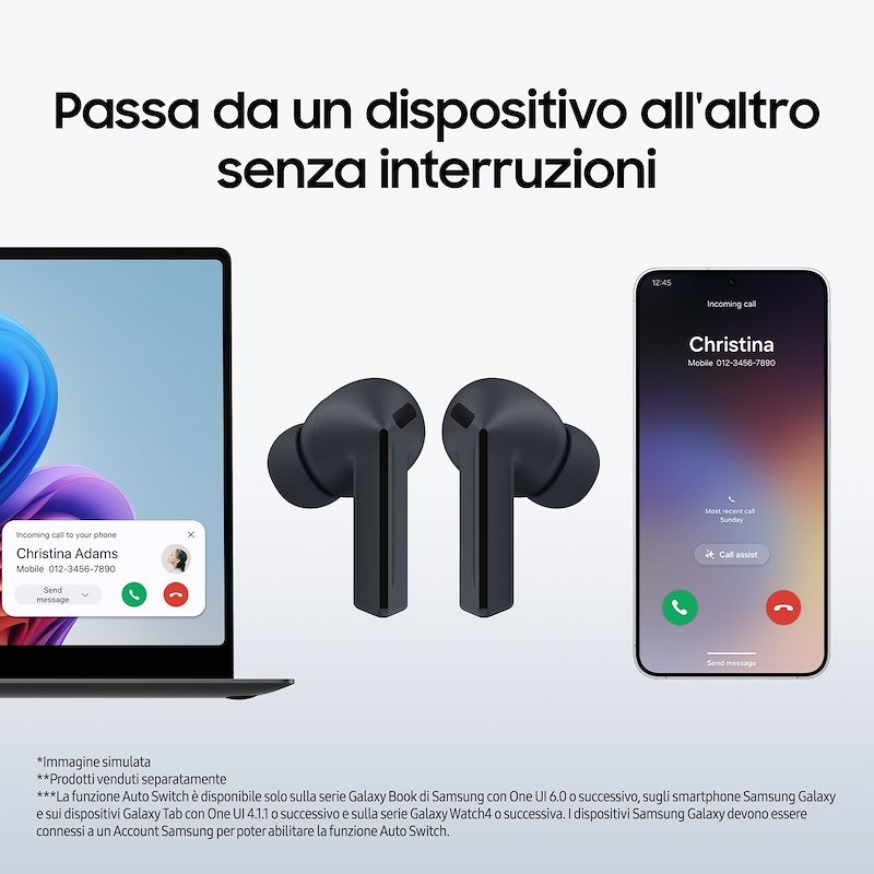 Samsung Galaxy Buds3 Fe Auricolari Wireless, Gray - 10