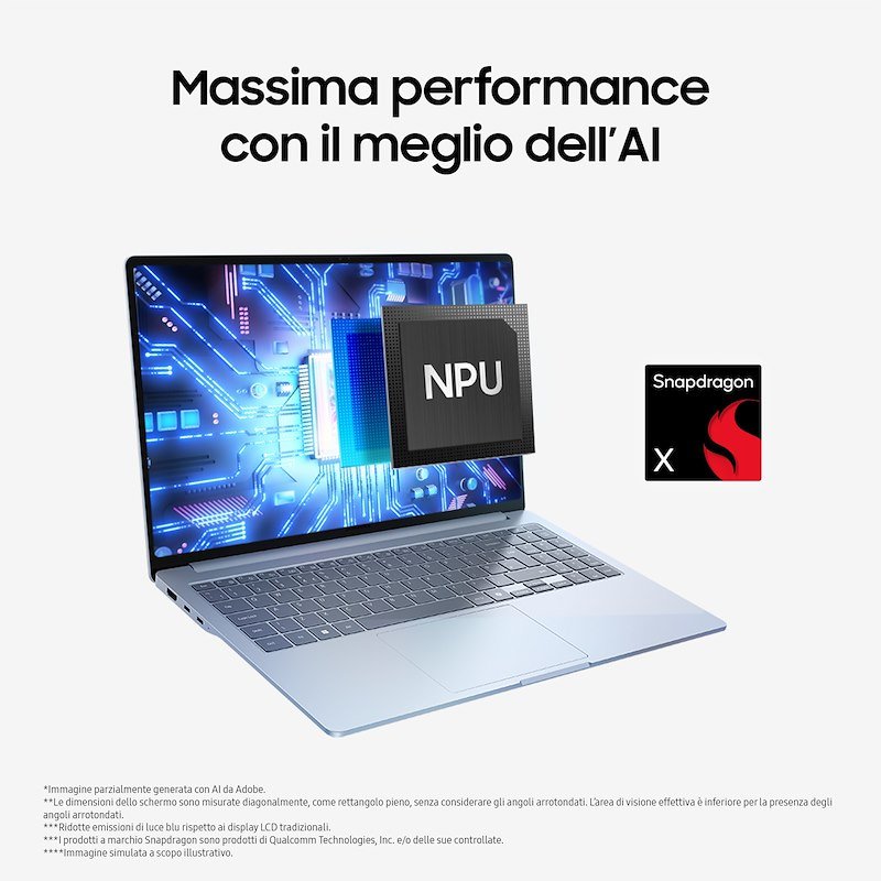 Samsung Notebook 15.6" GALAXY BOOK4 EDGE 15.6"  Np750xqb-ka2it 	Sapphire Blue