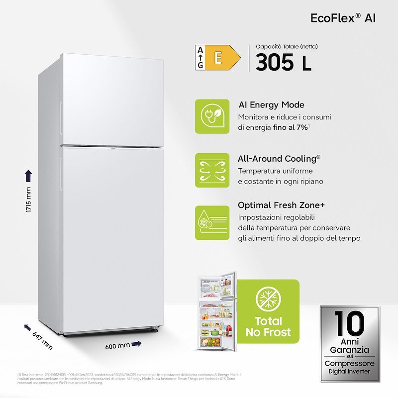 Samsung Frigorifero combinato EcoFlex® AI RT31CG5624WWES