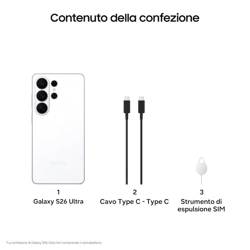 Samsung Galaxy S26 Ultra Smartphone Ai, 256GB, Privacy Display Integrato, Processore Potente, Assistente Foto, Camera 200 Mp, 5000 Mah, White - 6