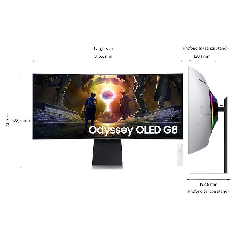 Samsung Monitor Gaming 34" WQHD Curvo Odyssey OLED G8 Ls34dg850suxen