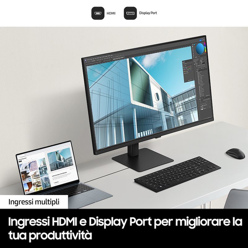 Samsung Monitor 32'' UHD Flat HRM ViewFinity S7 - S70D Ls32d700eauxen