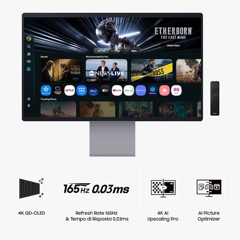 Samsung Smart Monitor M9 Ls32fm900suxen 32" Argento