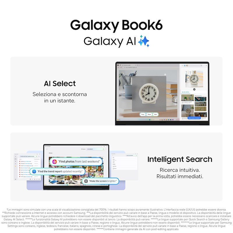 Samsung Notebook 16" Galaxy Book6 Np760vjg-ka1it Gray