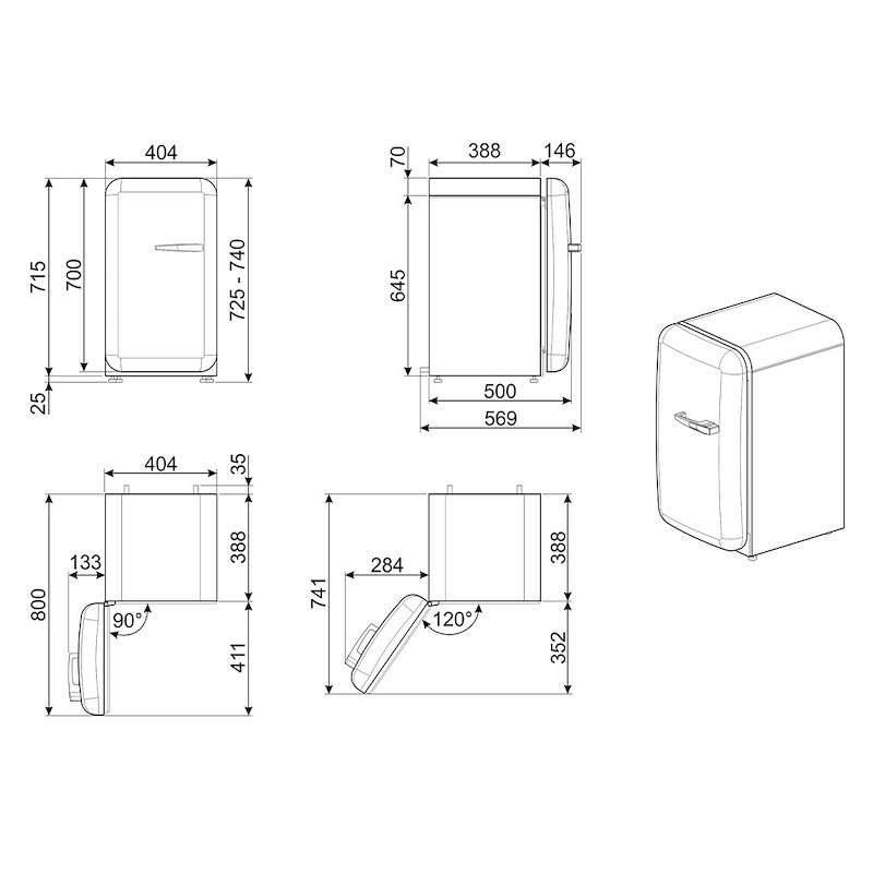Smeg Mini Frigorifero FAB5LWH6 Bianco Lucido