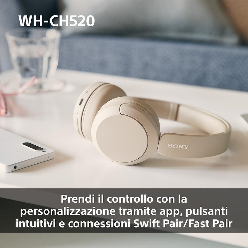 Sony Cuffie a padiglione chiuso Whch520p.ce7 Rosa