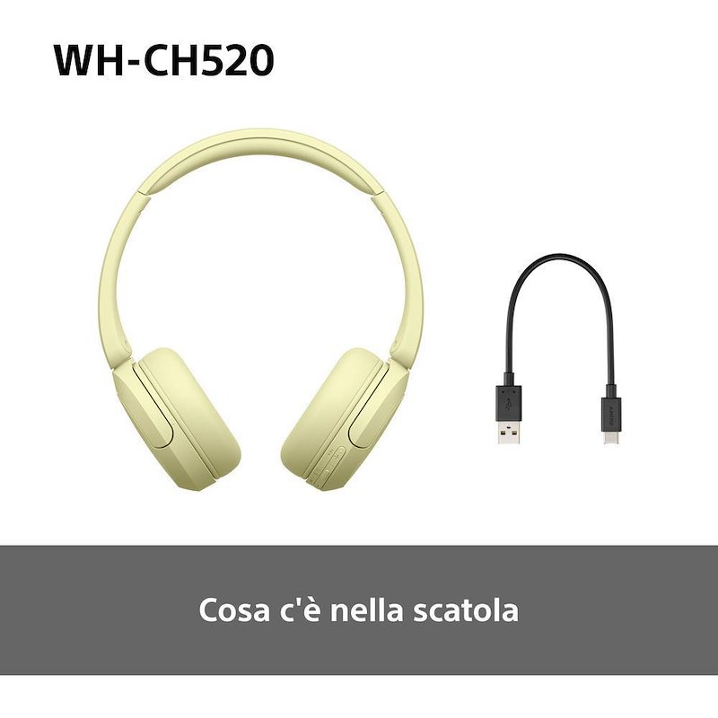 Sony Cuffie a padiglione chiuso Whch520y.ce7 Giallo