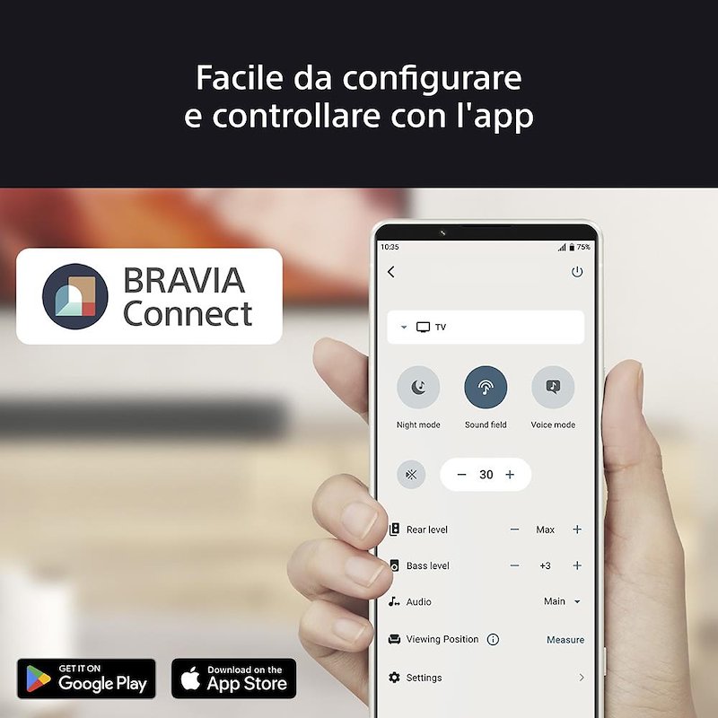 Sony Soundbar + Subwoofer 3.1.2 BRAVIA Theatre Bar 6 Htbd60.cel Nero