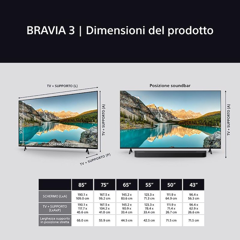 Sony TV LED 50" K50s39b.cei nero